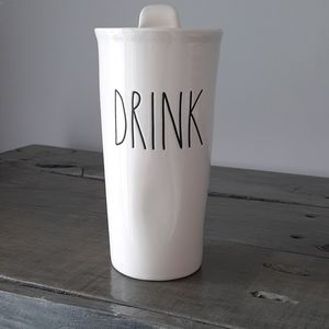 Rae Dunn "Drink" Ceramic Travel Mug